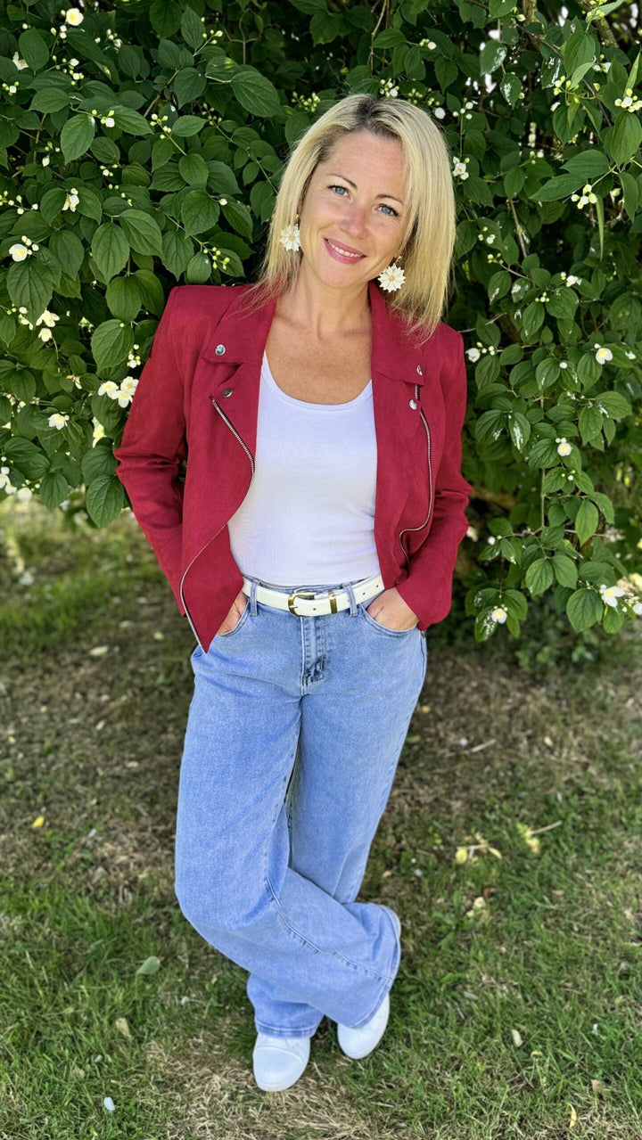Veste suédine Rouge bordeaux Vestes et Blazers Miss Guapa
