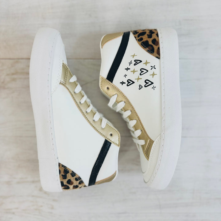 Baskets montantes coeurs - Blanc