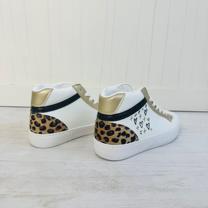 Baskets montantes coeurs - Blanc