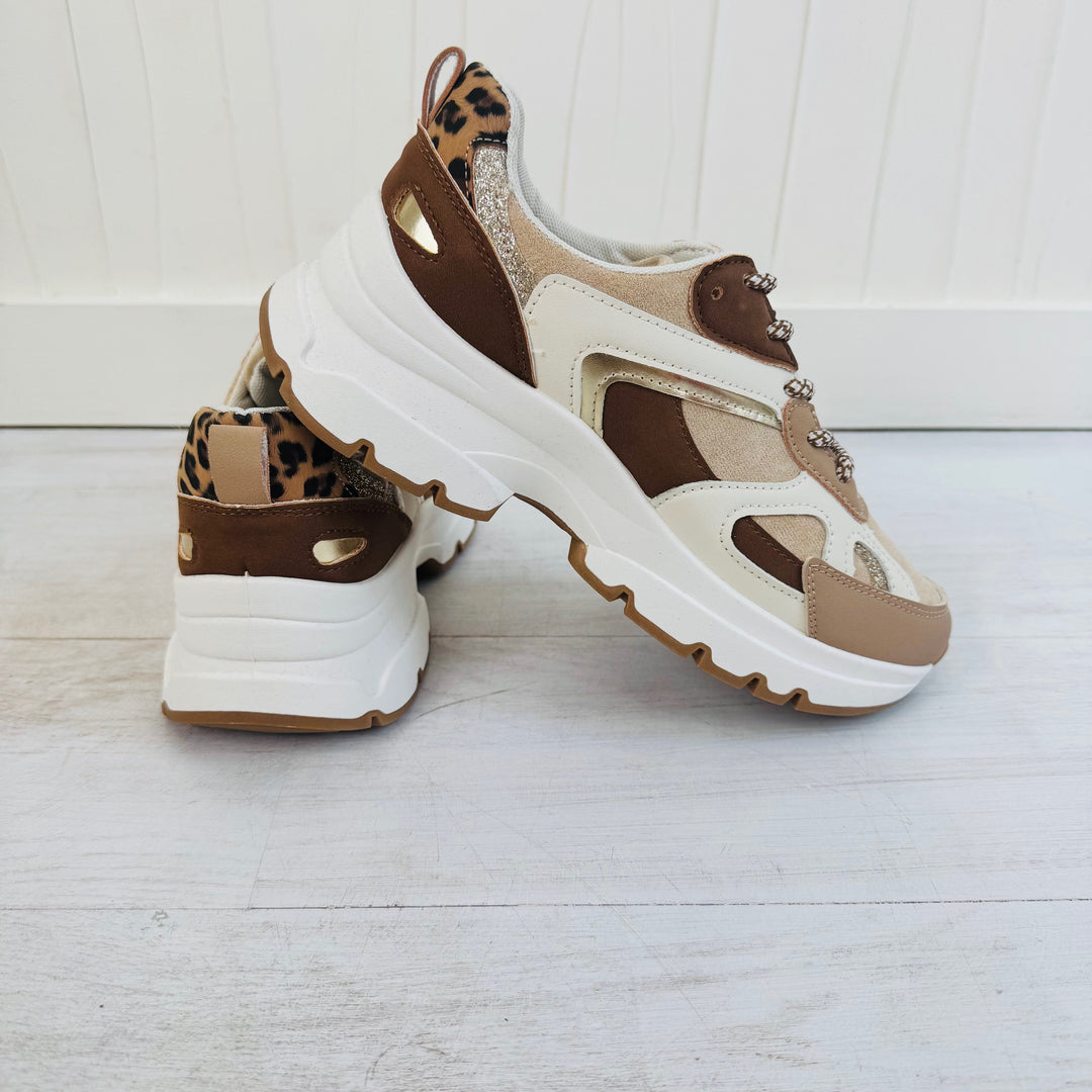 Baskets à lacets - Beige/Taupe