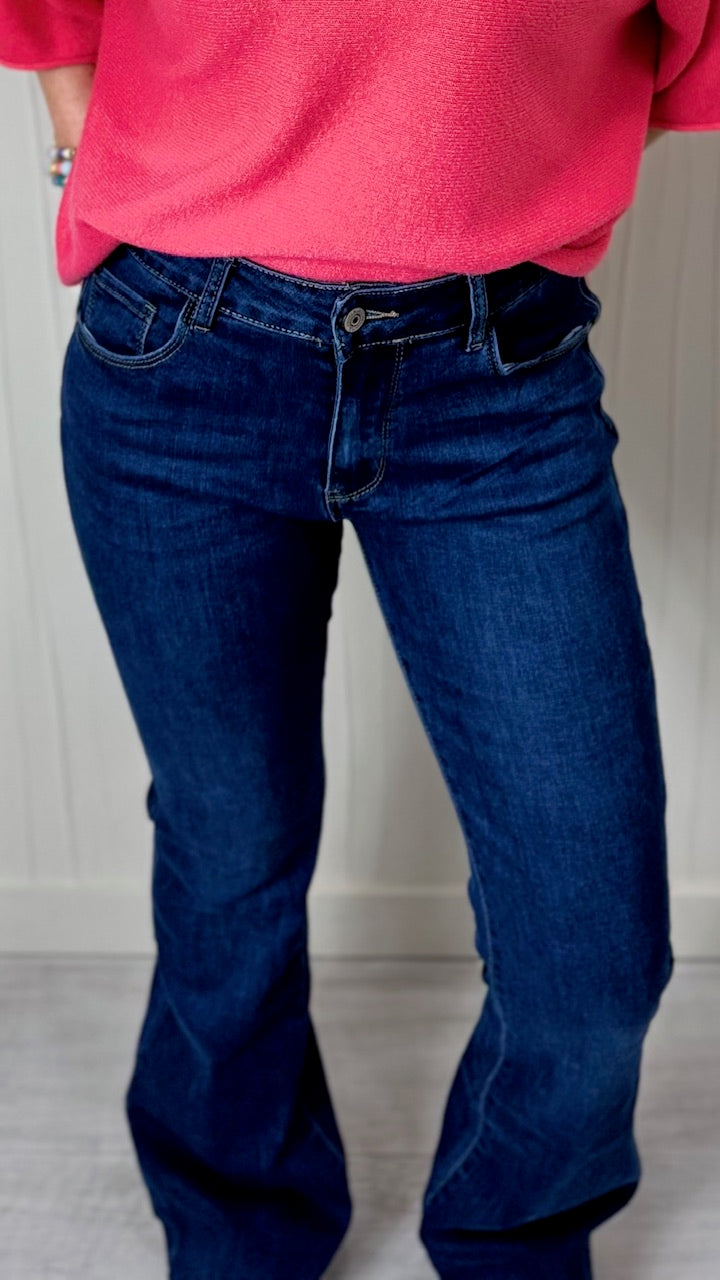 Jean Push Up Flare Bleu Foncé