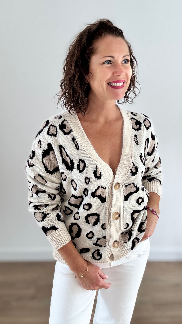 Gilet Léopard Beige