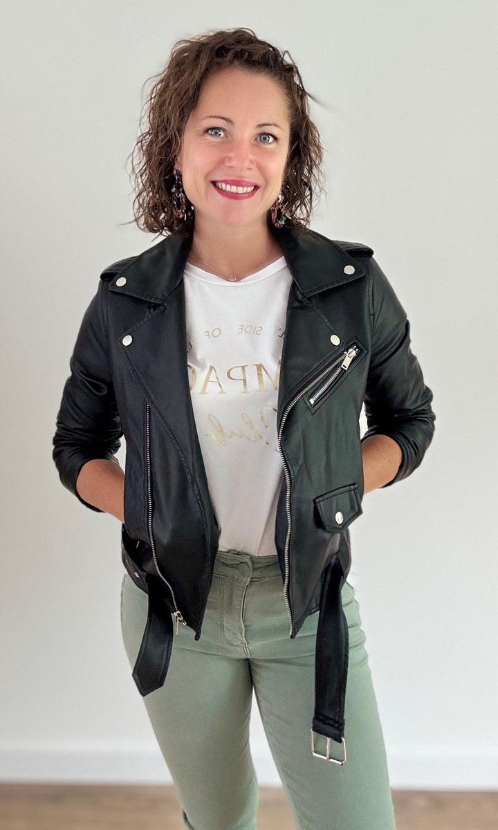 Perfecto simili cuir Noir