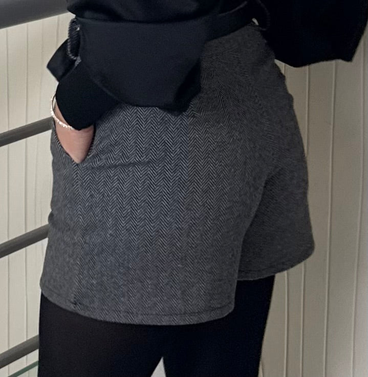 Short avec ceinture noeud - Noir
