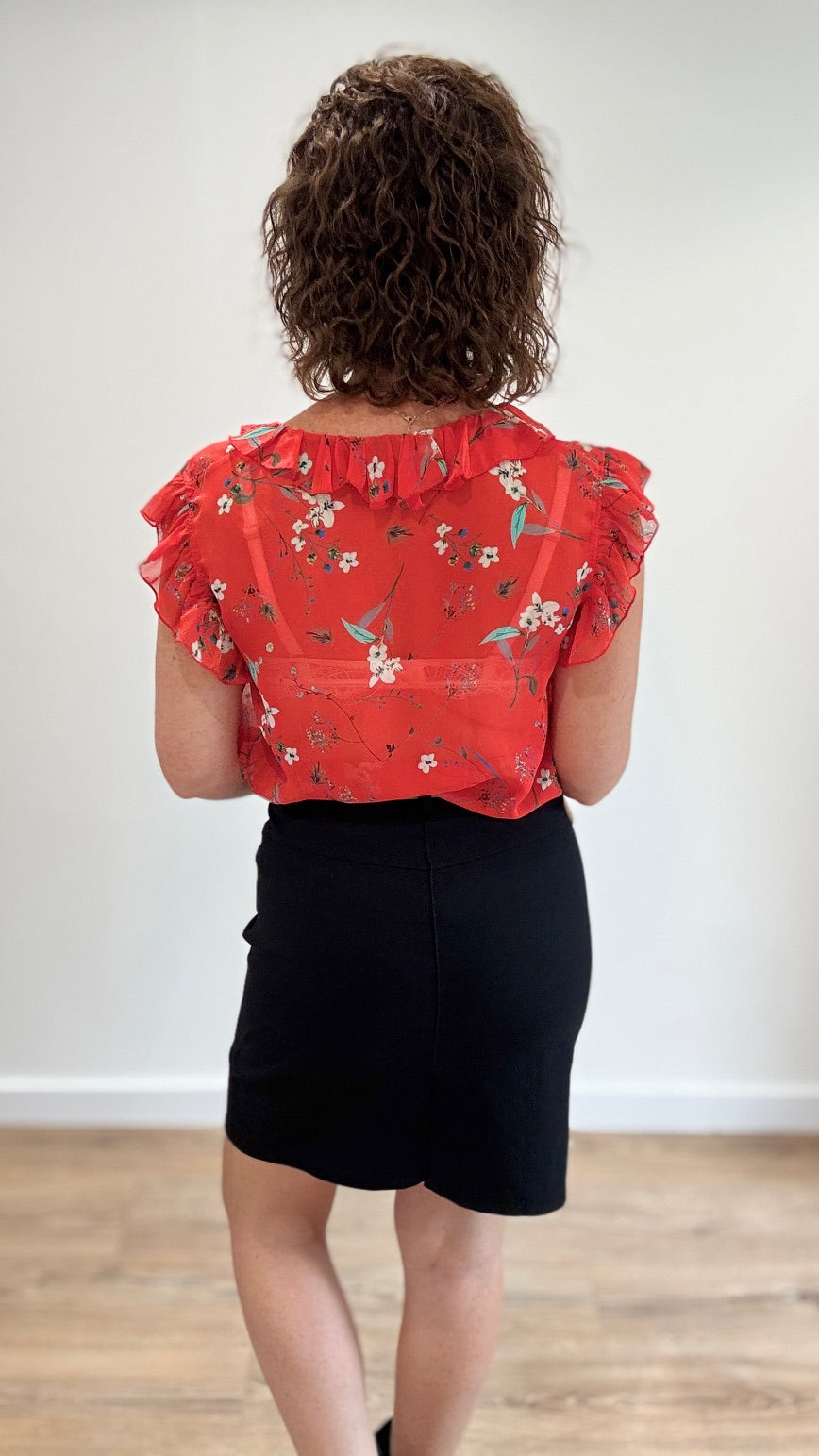 Jupe courte Noire & ceinture camel