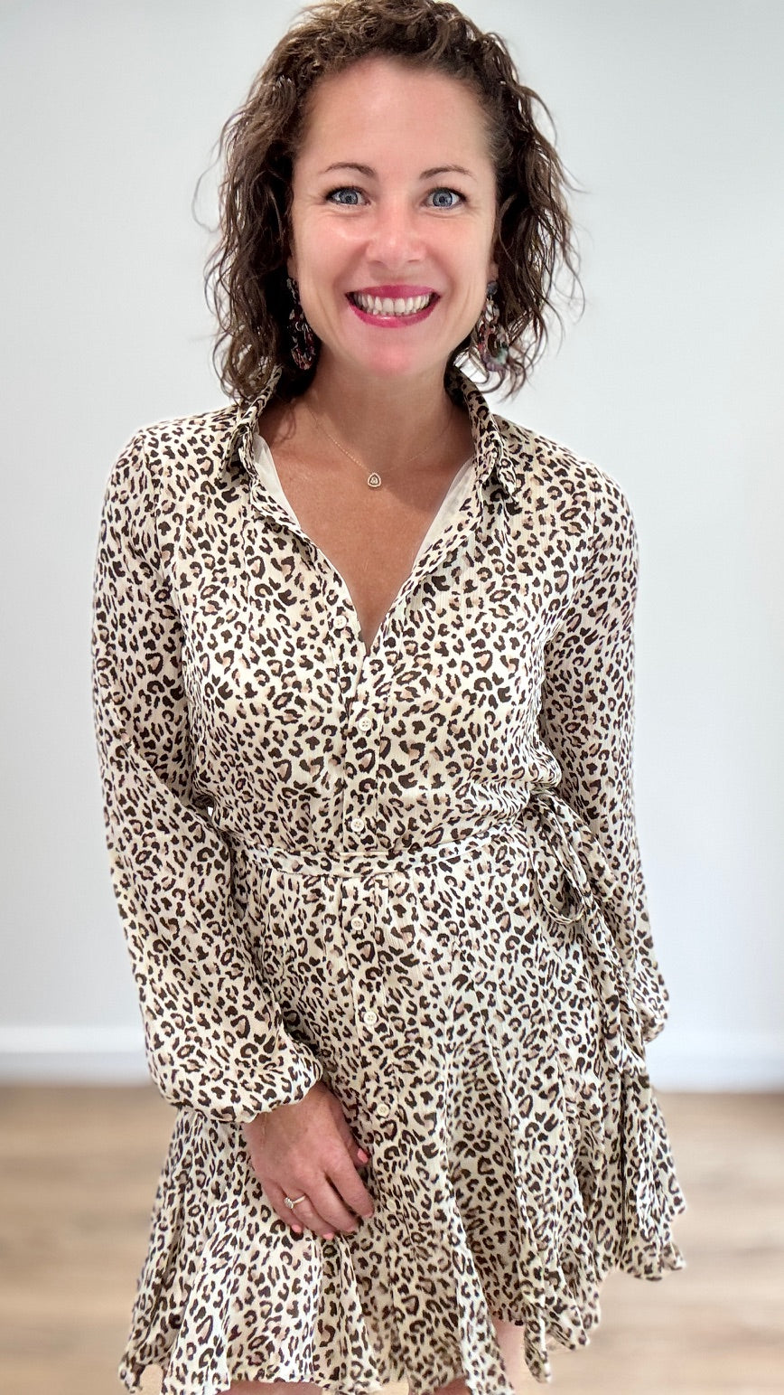 Robe courte Léopard