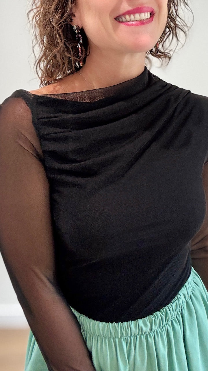 Top en mesh Noir