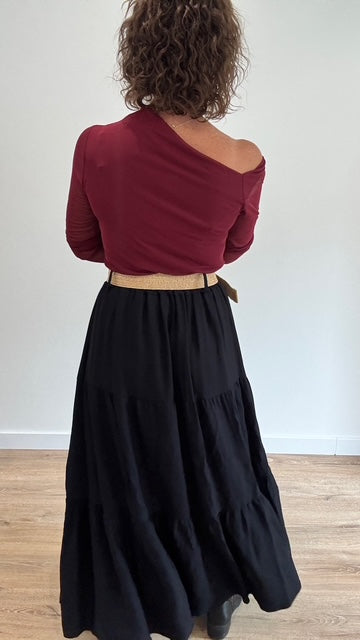 Top en mesh Bordeaux