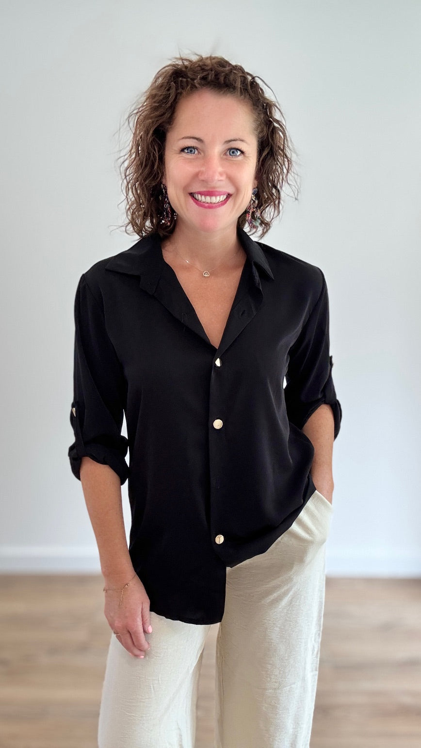 Chemise Noire fluide