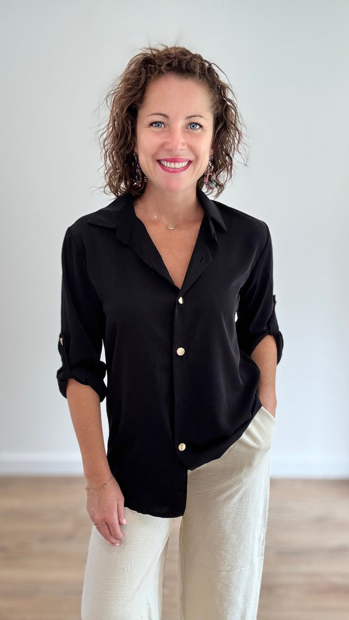 Chemise Noire fluide