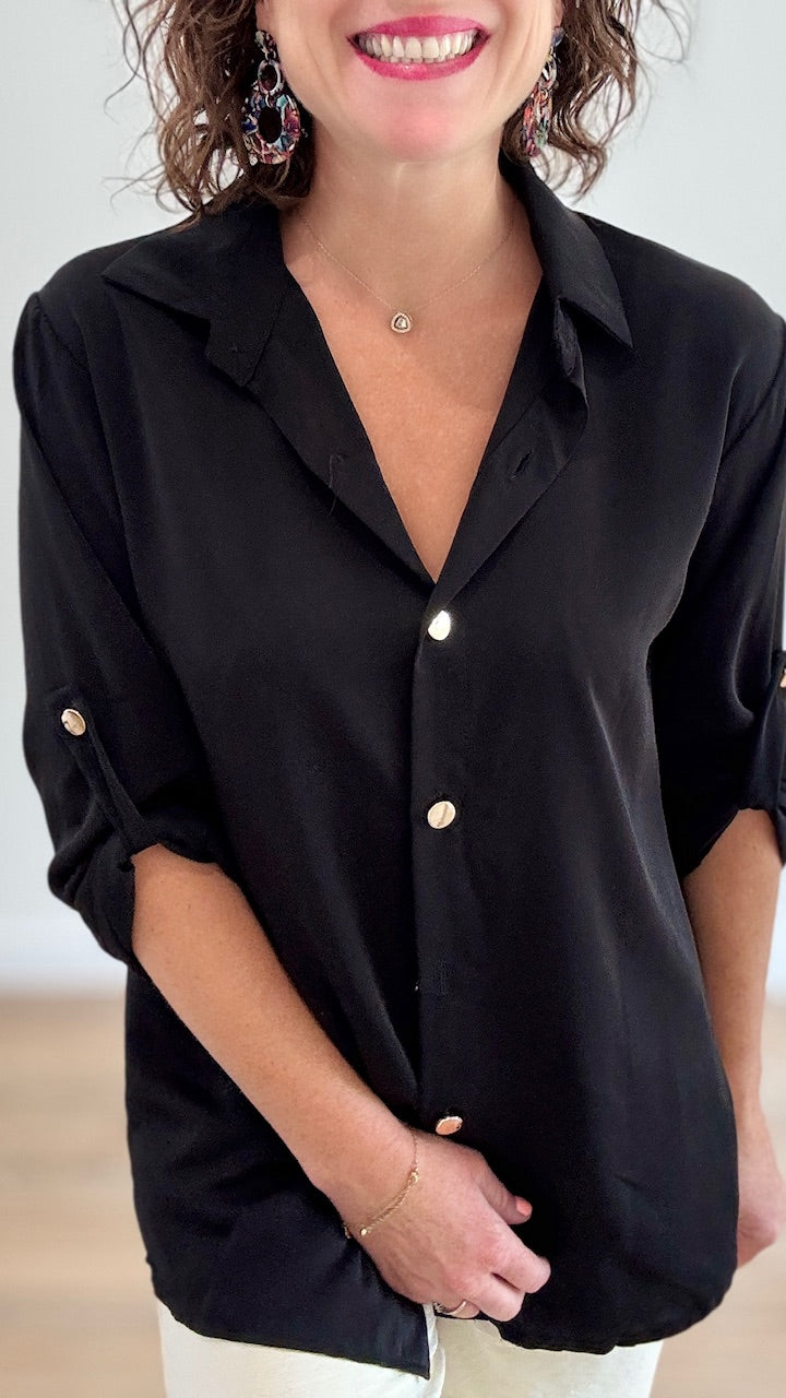 Chemise Noire fluide
