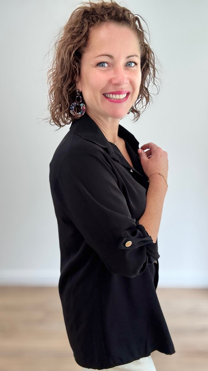 Chemise Noire fluide