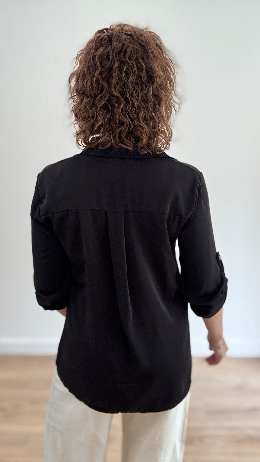 Chemise Noire fluide