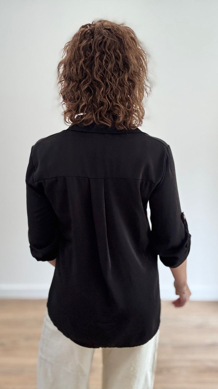 Chemise Noire fluide