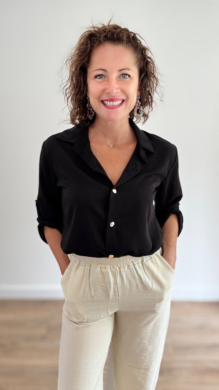 Chemise Noire fluide