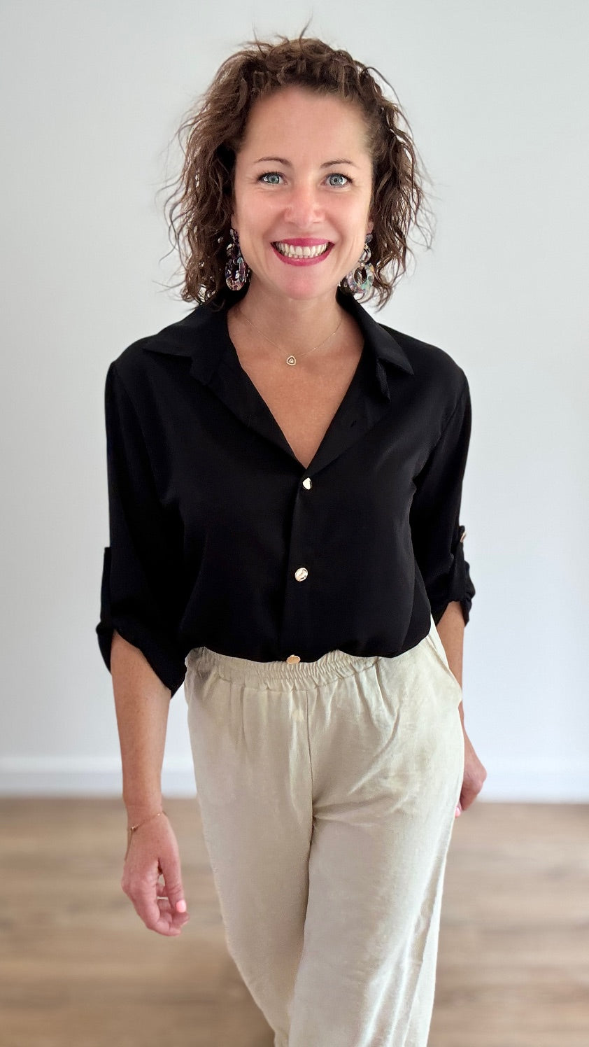 Chemise Noire fluide