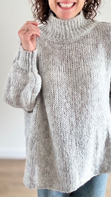 Pull oversize Gris clair