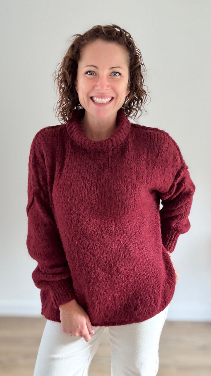Pull oversize Bordeaux
