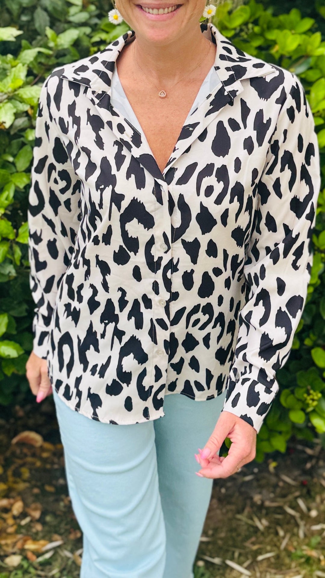 Chemise Léopard Blanche et Noire Chemises et Blouses Miss Guapa