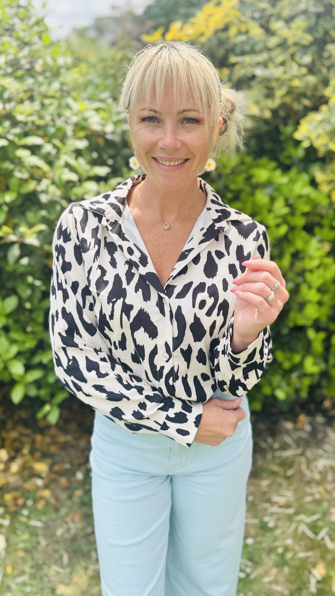 Chemise Léopard Blanche et Noire Chemises et Blouses Miss Guapa