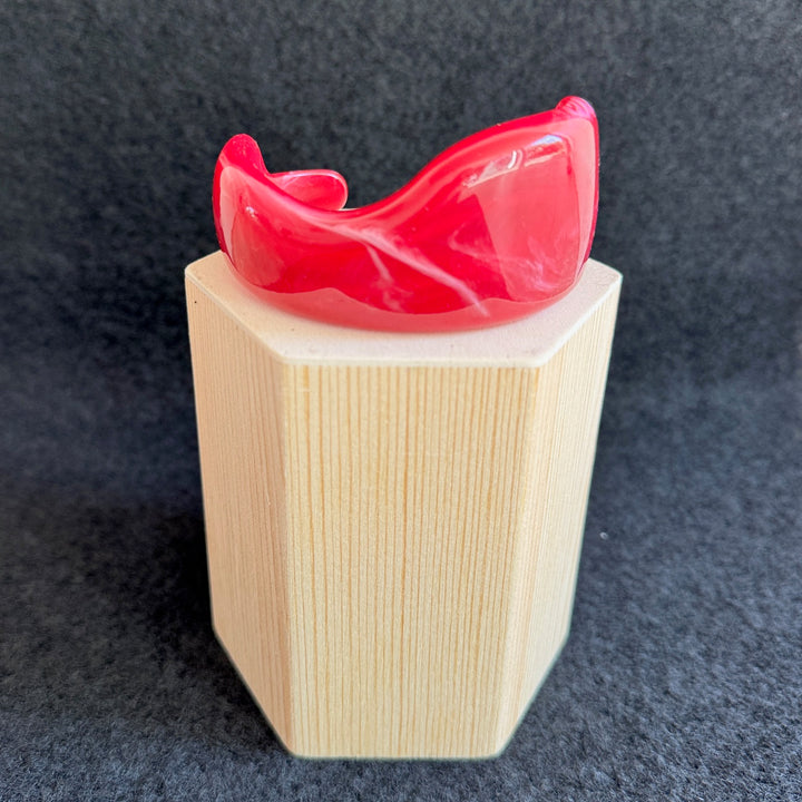 Bracelet Manchette Acrylique Asymétrique Ouvert  - Bordeaux