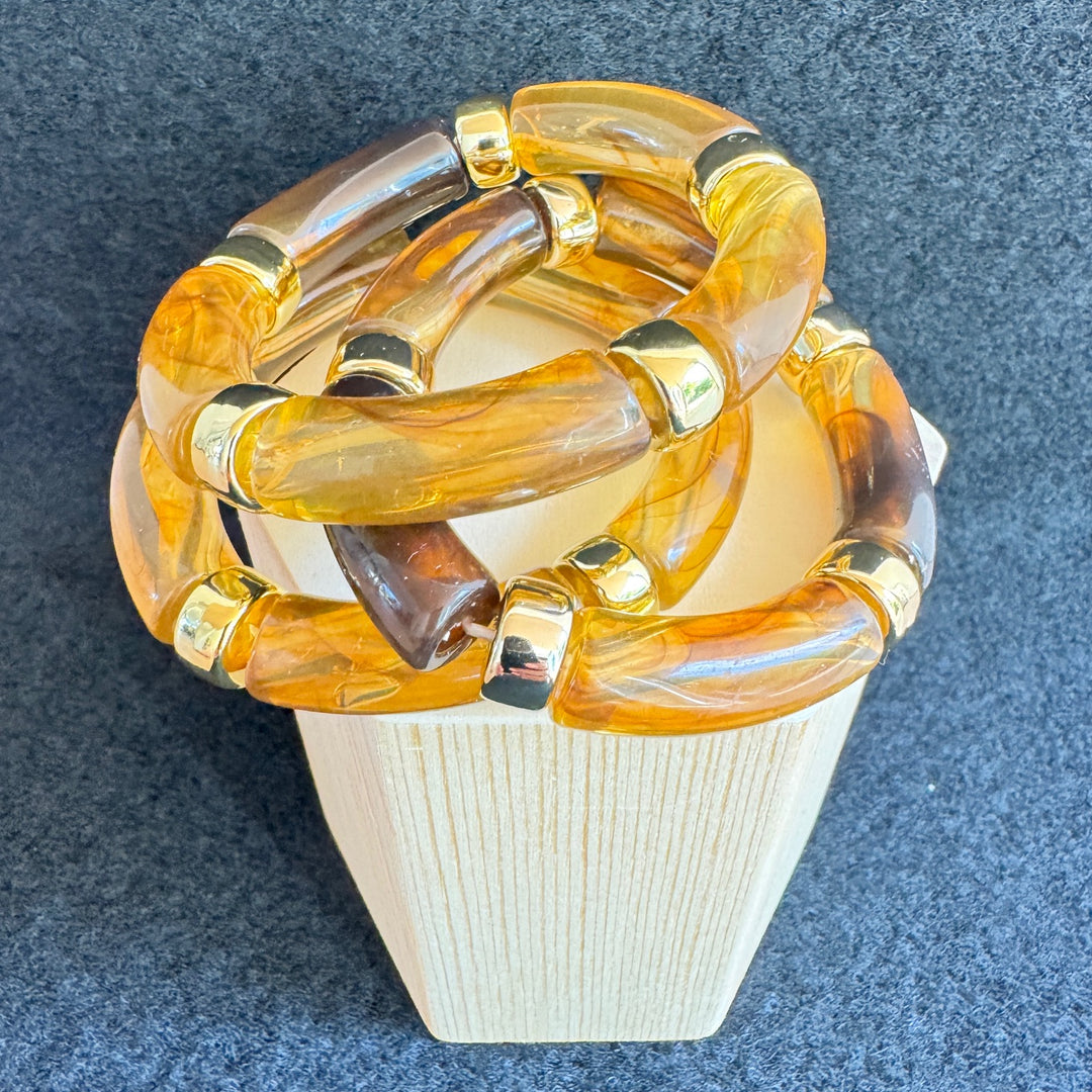 Trio de Bracelets - Marron Marbré