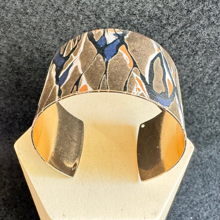 Bracelet manchette réglable - Doré & Noir