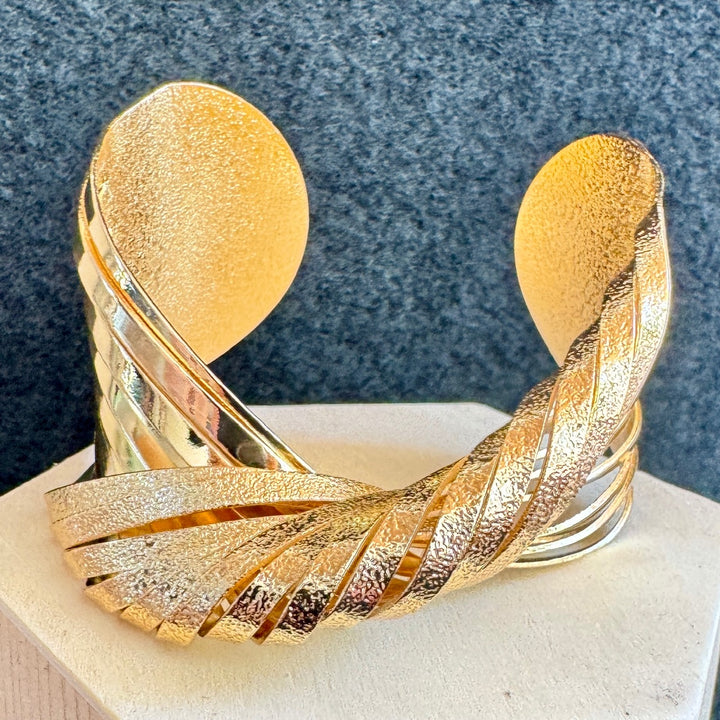 Bracelet large graphique - Doré