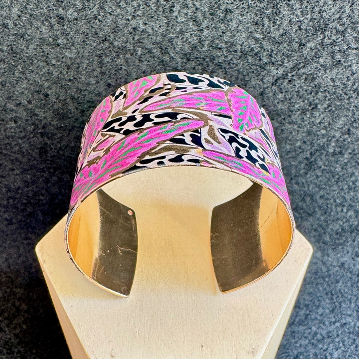 Bracelet manchette réglable - Mauve