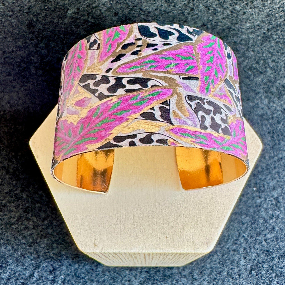 Bracelet manchette réglable - Mauve