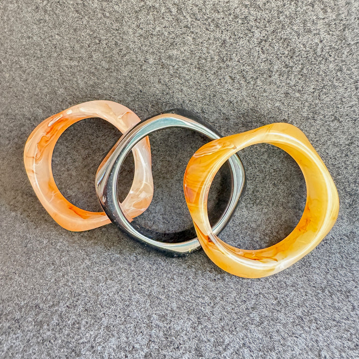 Bracelet Jonc - Jaune marbré