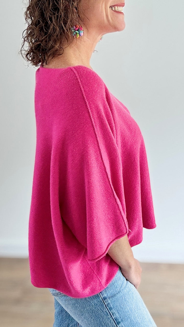 Pull Douillet Rose Fuchsia