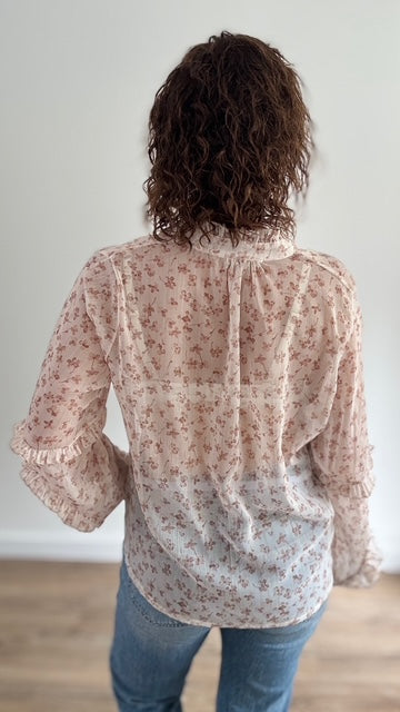 Blouse Fleurie Beige