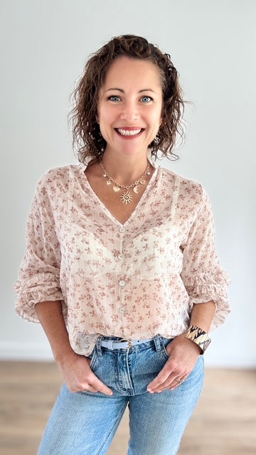 Collier Breloques coquillages et soleil - Doré