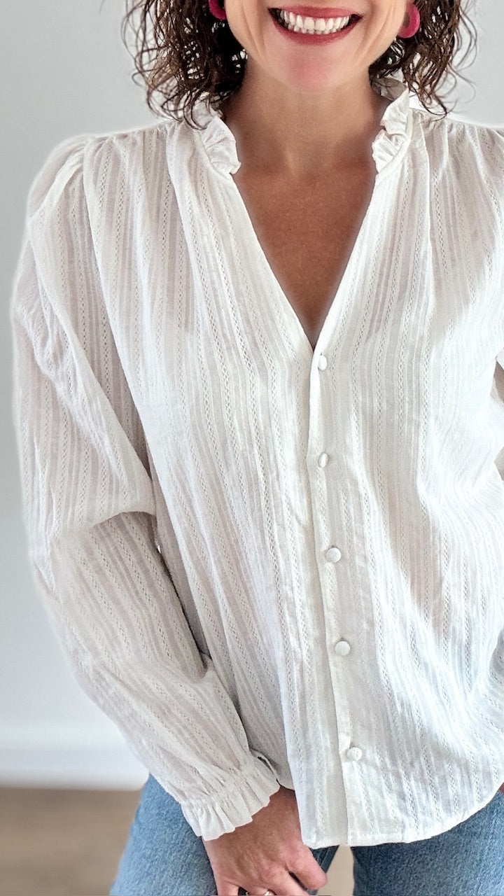 Chemise Coupe Droite Blanche