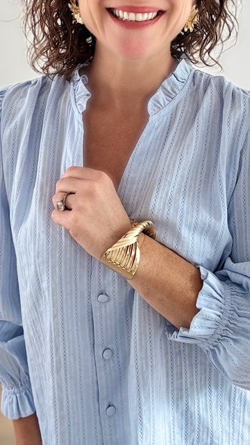 Chemise Coupe Droite Bleu Ciel