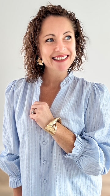 Chemise Coupe Droite Bleu Ciel