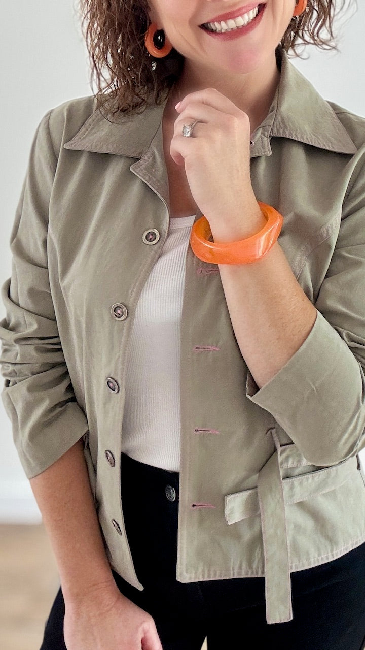 Bracelet jonc carré - Orange