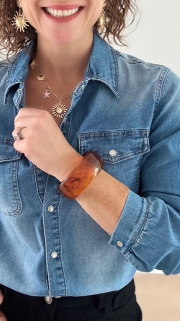 Bracelet Rond en Résine - Marron