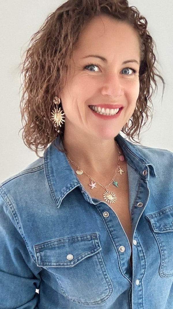 Boucles d'oreilles Soleil - Doré