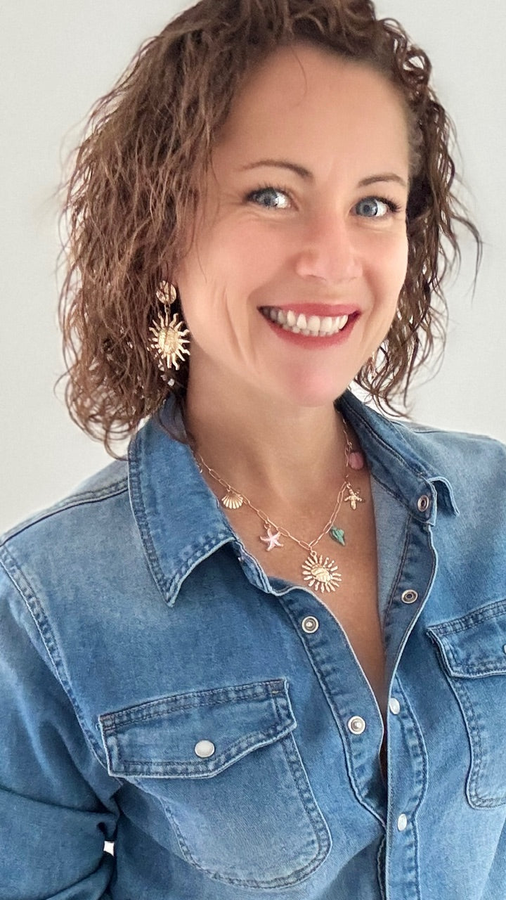 Boucles d’oreilles fleurs - Doré