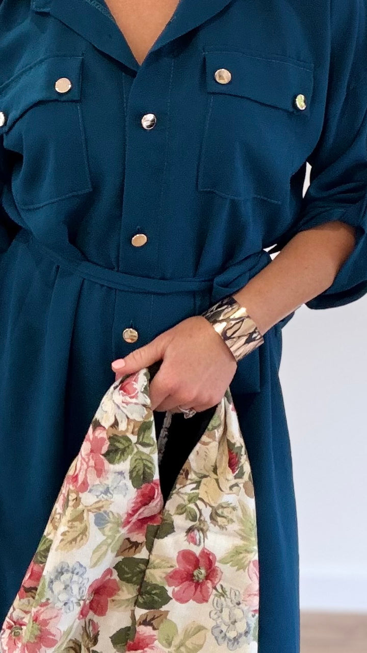 Bracelet manchette réglable - Doré & Noir