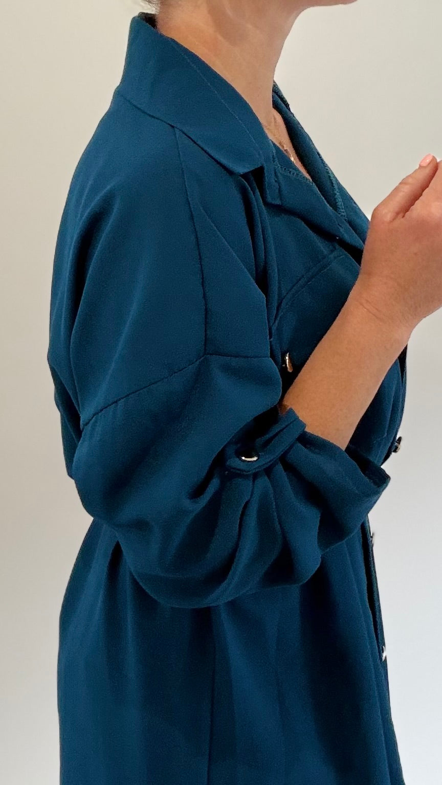 Robe chemise longue - Bleu Canard