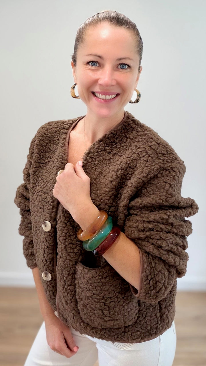 Bracelet Jonc - Camel translucide