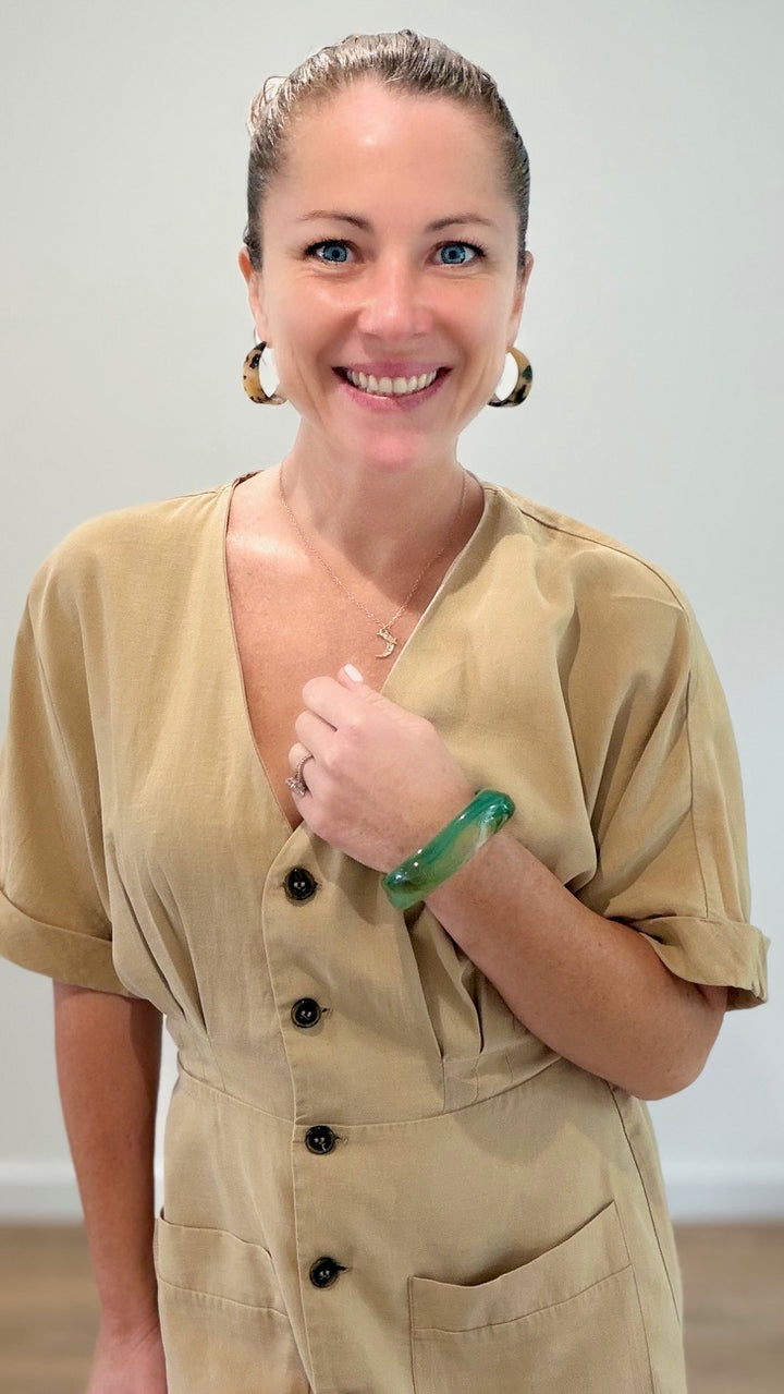 Bracelet Jonc - Vert translucide