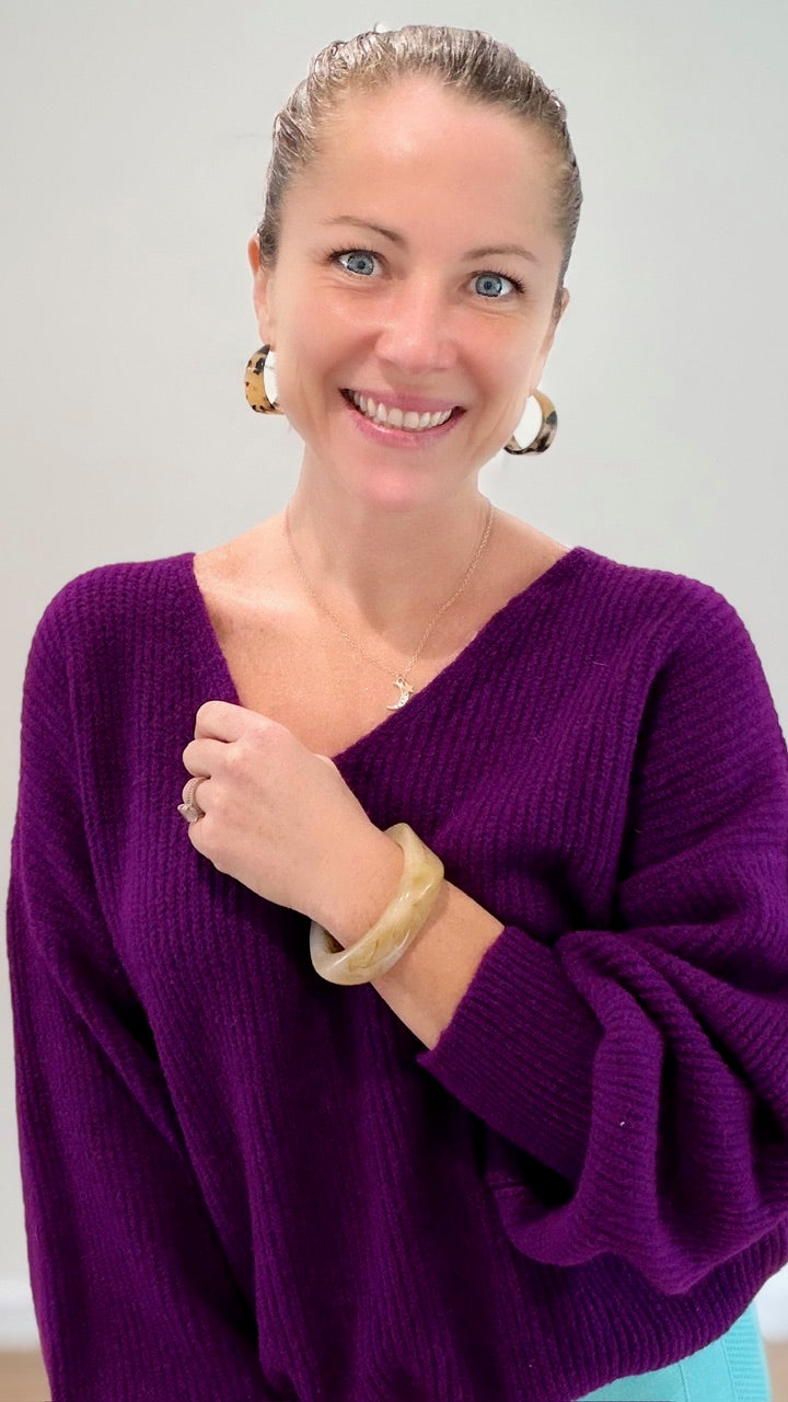 Bracelet Jonc - Jaune marbré