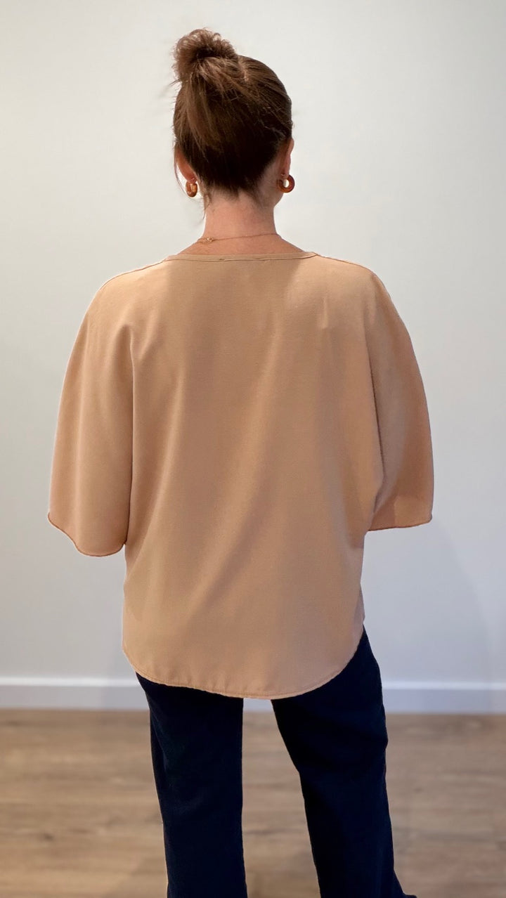 Top boutonné - Camel