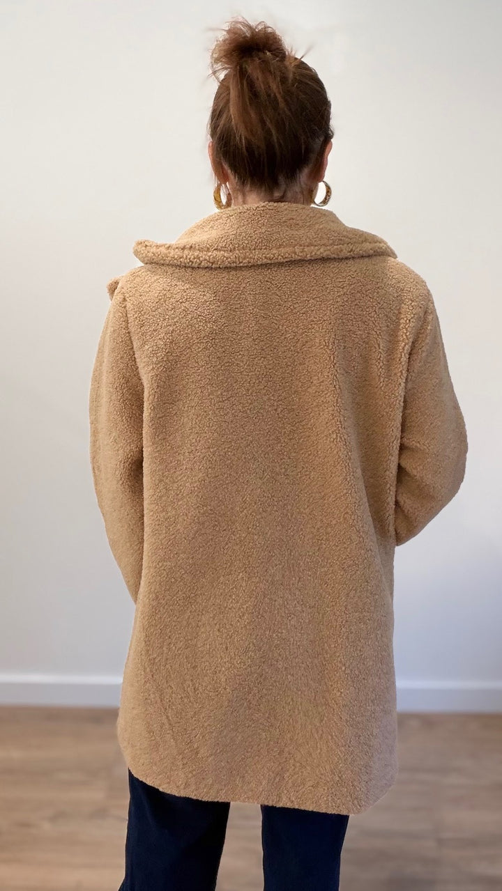 Manteau effet mouton - Camel