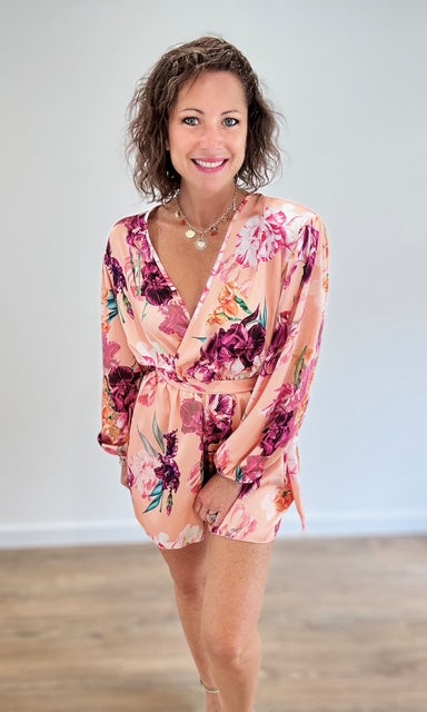 Combishort fluide à imprimé floral orange Jupes - Shorts - Combishorts Miss Guapa