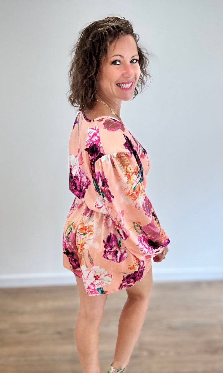 Combishort fluide à imprimé floral orange Jupes - Shorts - Combishorts Miss Guapa